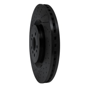 Mercedes-Benz GL63 AMG Brake Rotor (1) - Front - R1 Concepts - Drilled & Slotted - Black - `12-`19